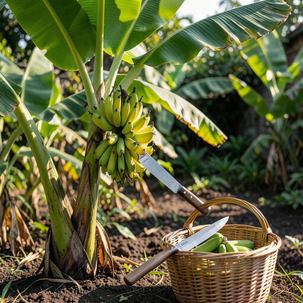 Visual representation of When Are Bananas Ready to Pick: The Stem Trick and Color Clues That Work