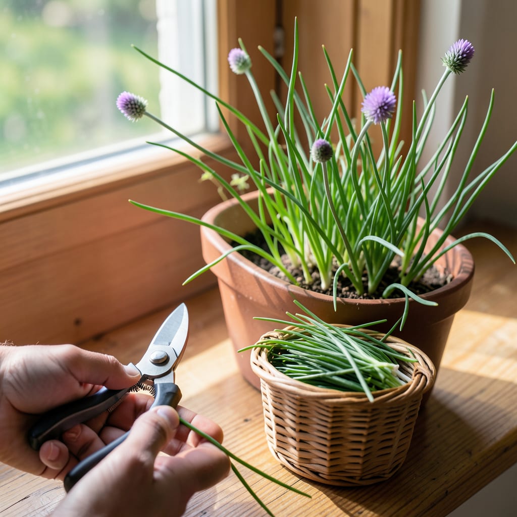 when are chives ready to pick illustration with key details