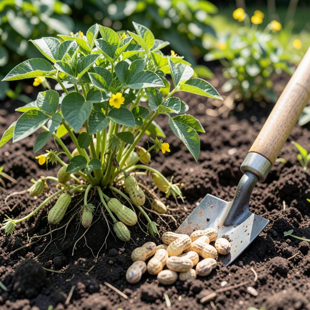 Visual representation of when are peanut plants ready to harvest