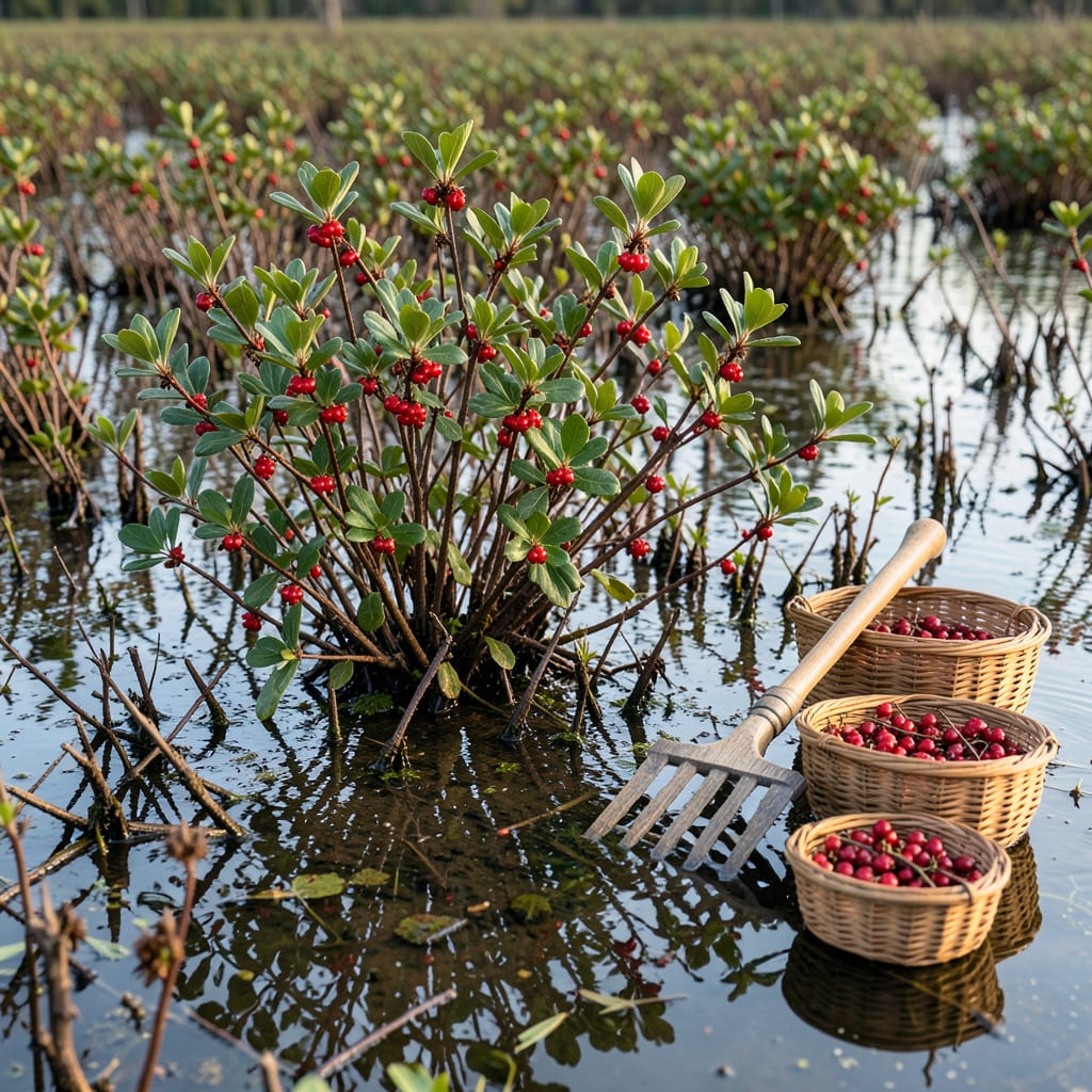 When Do They Harvest Cranberries: Seasonal Timing and Methods example with annotations