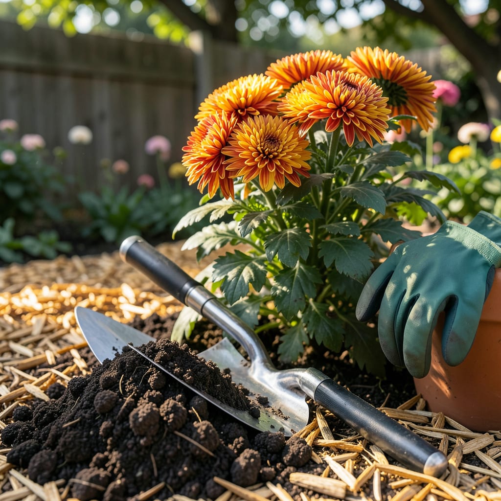 Visual representation of when do you plant mums in the ground