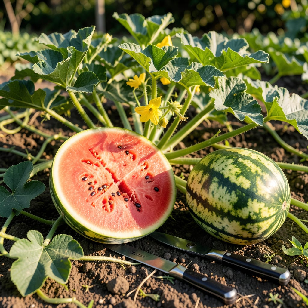 When Is a Watermelon Ripe to Pick: 3 Telltale Signs to Check example with annotations