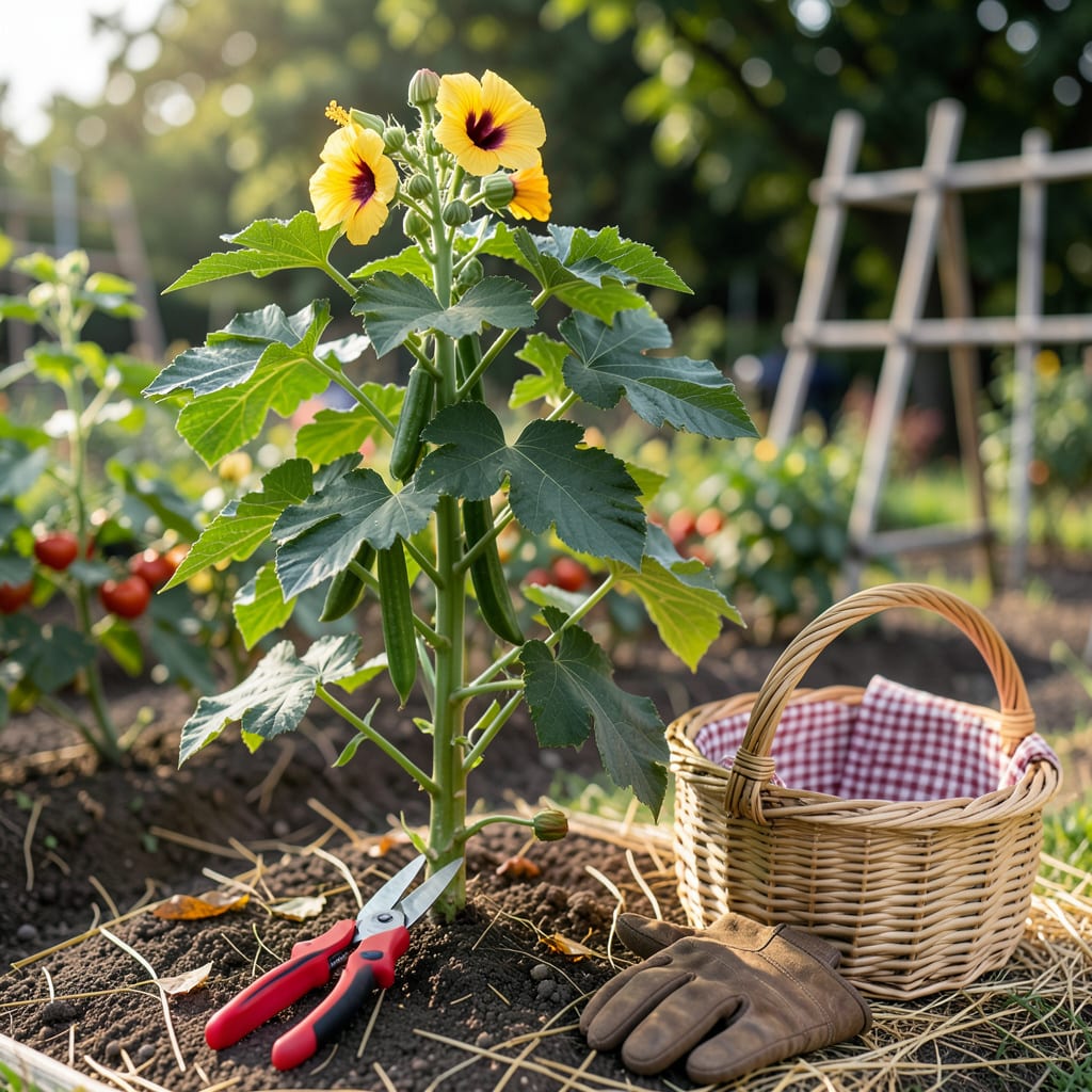 When Is Okra Ready to Pick: Perfect Harvest Timing Guide example with annotations