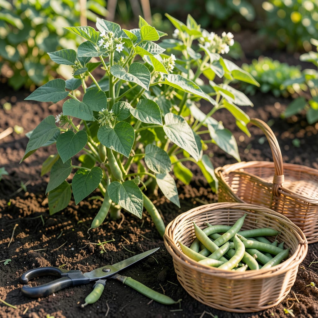 When to Harvest Bush Beans: Size and Firmness Clues for Gardeners example with annotations