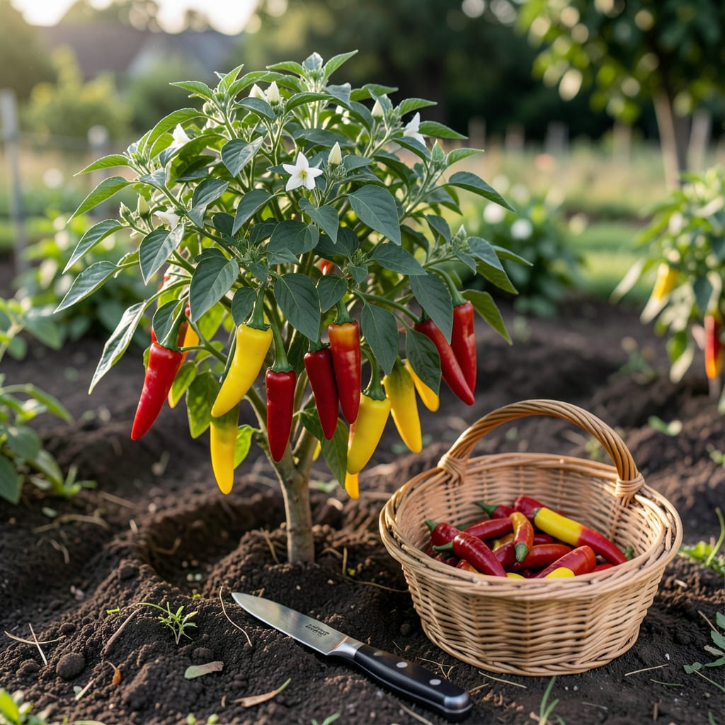 When to Harvest Cowhorn Peppers: Color and Size Clues for Gardeners illustration with key details
