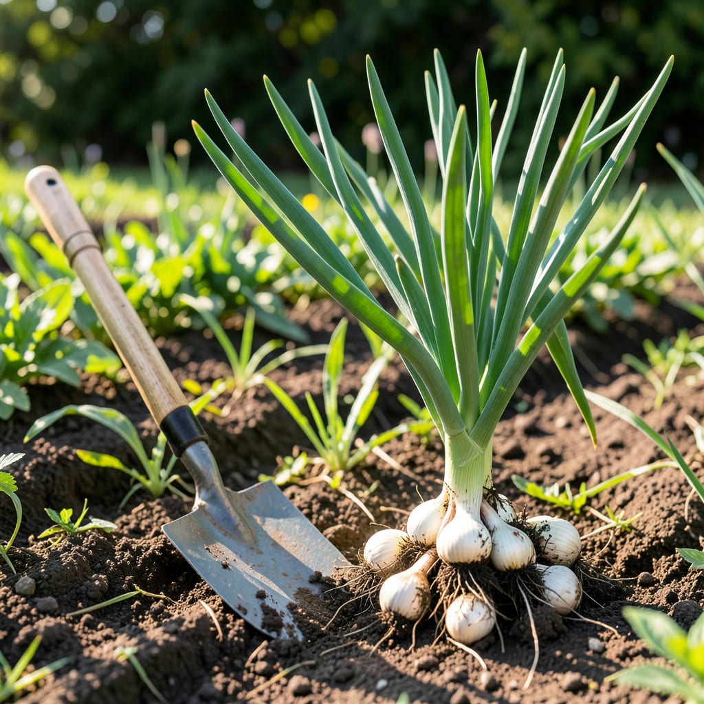 Visual representation of When to Harvest Garlic in Michigan: Seasonal Signs and Tips