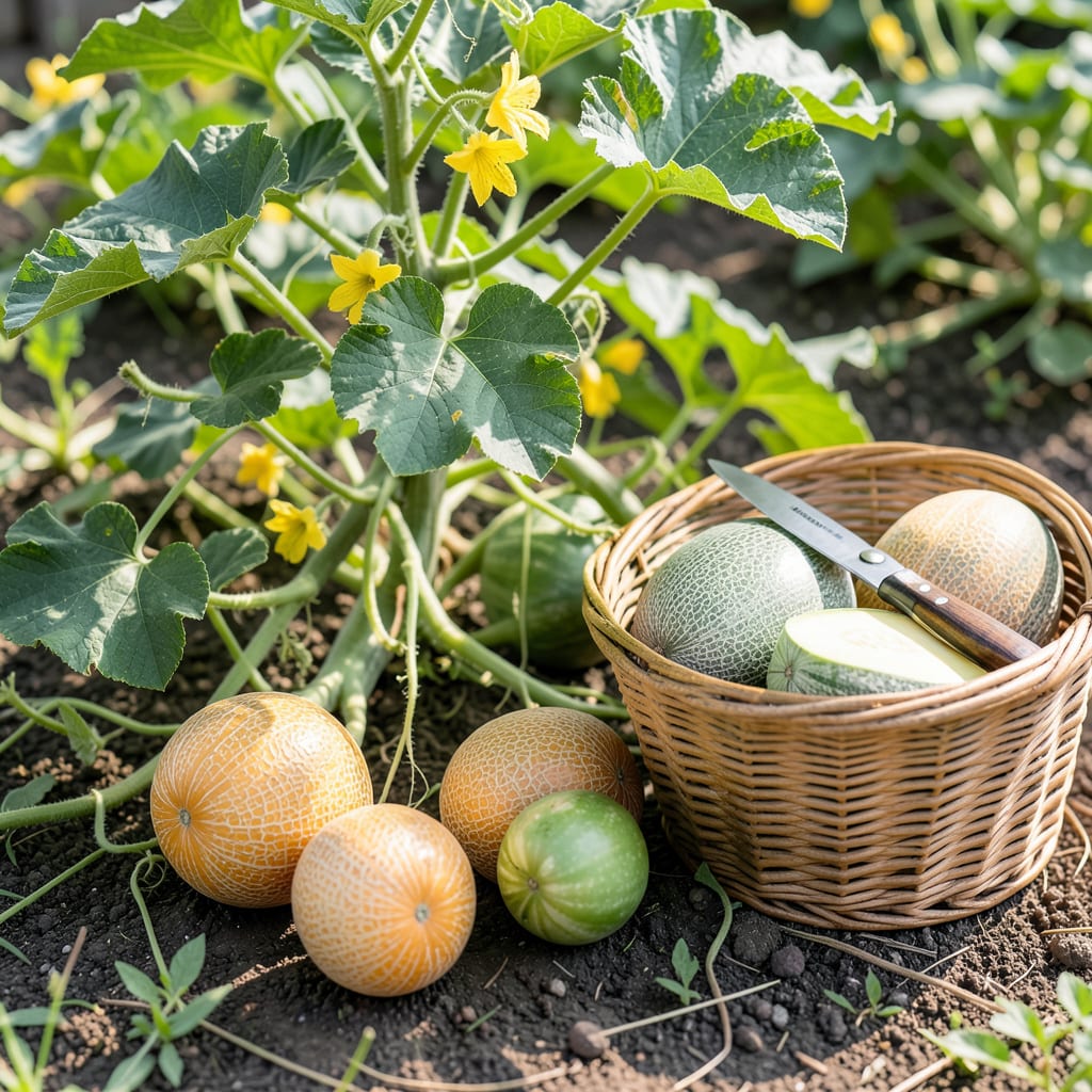 Comprehensive When to Harvest Muskmelon: Stem Slip and Scent Clues for Peak Sweetness visual reference