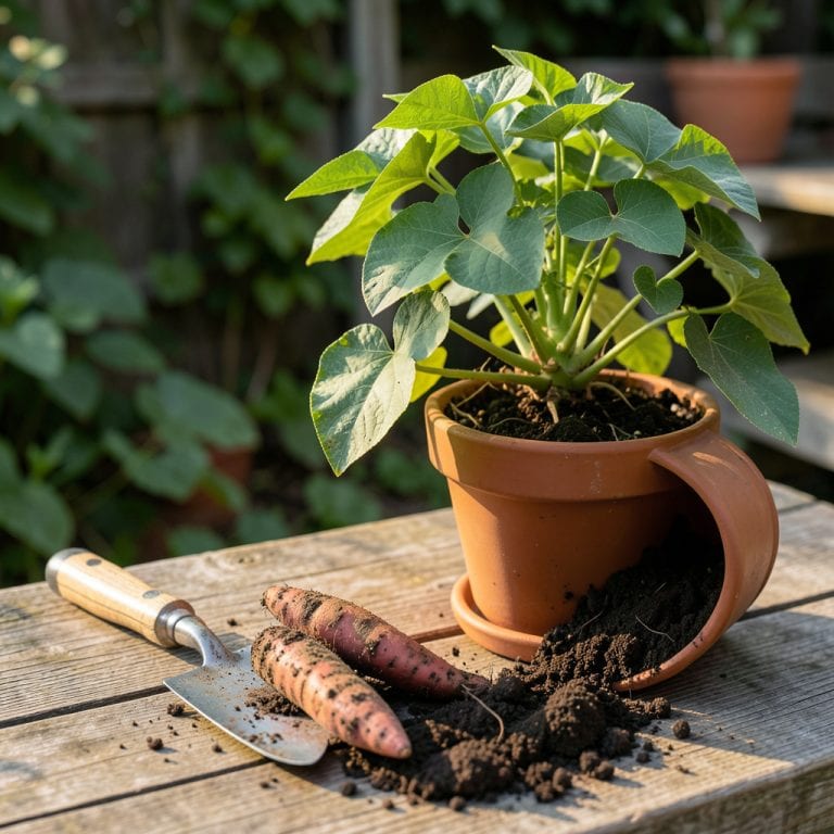 When to Harvest Sweet Potatoes in Containers: Leaf Yellowing and Vine Signs