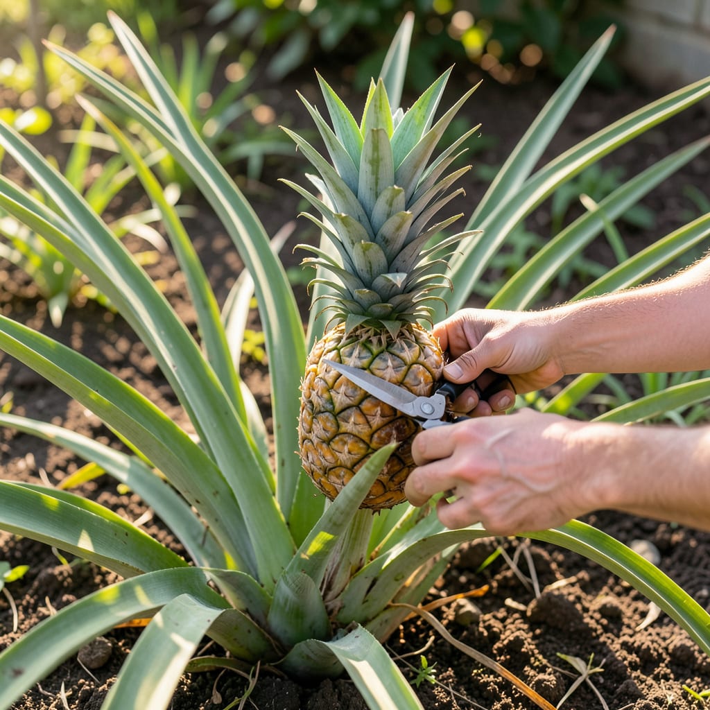 Visual representation of When to Pick a Pineapple From a Pineapple Plant: Eye Color Change Method