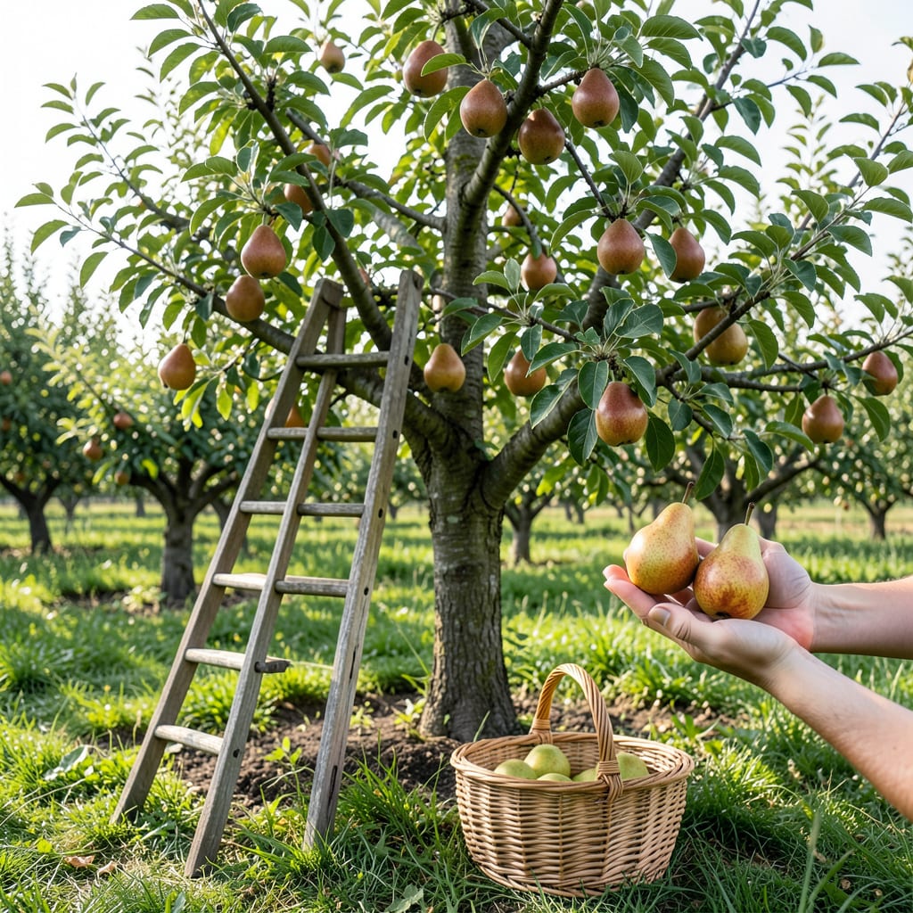 When to Pick Bosc Pears: The Neck Check Method for Perfect Ripeness example with annotations