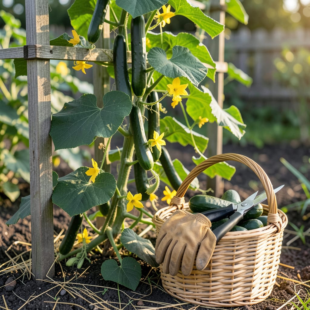 When to Pick Burpless Cucumbers: Perfect Timing for Sweet Flavor illustration with key details