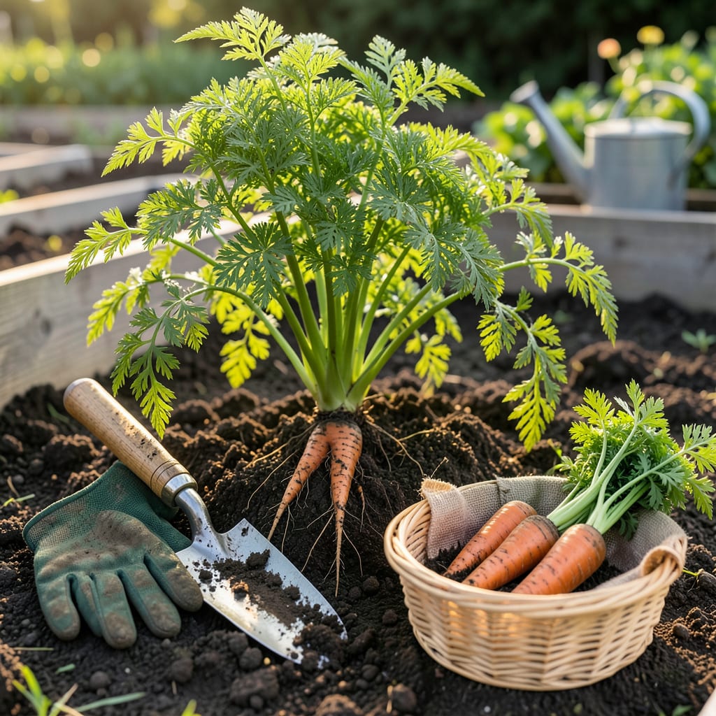 when to pick carrots illustration with key details