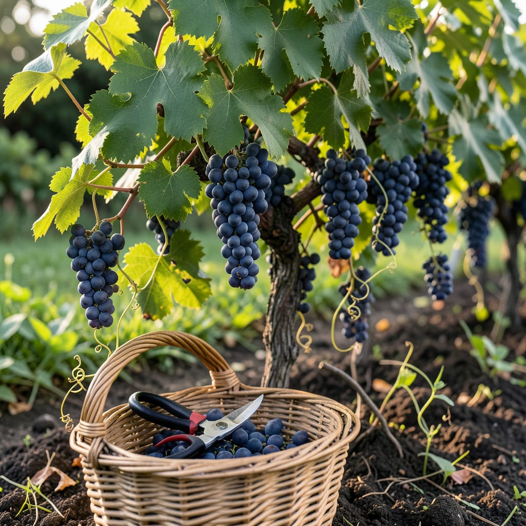 When to Pick Concord Grapes: Simple Color and Taste Tests example with annotations