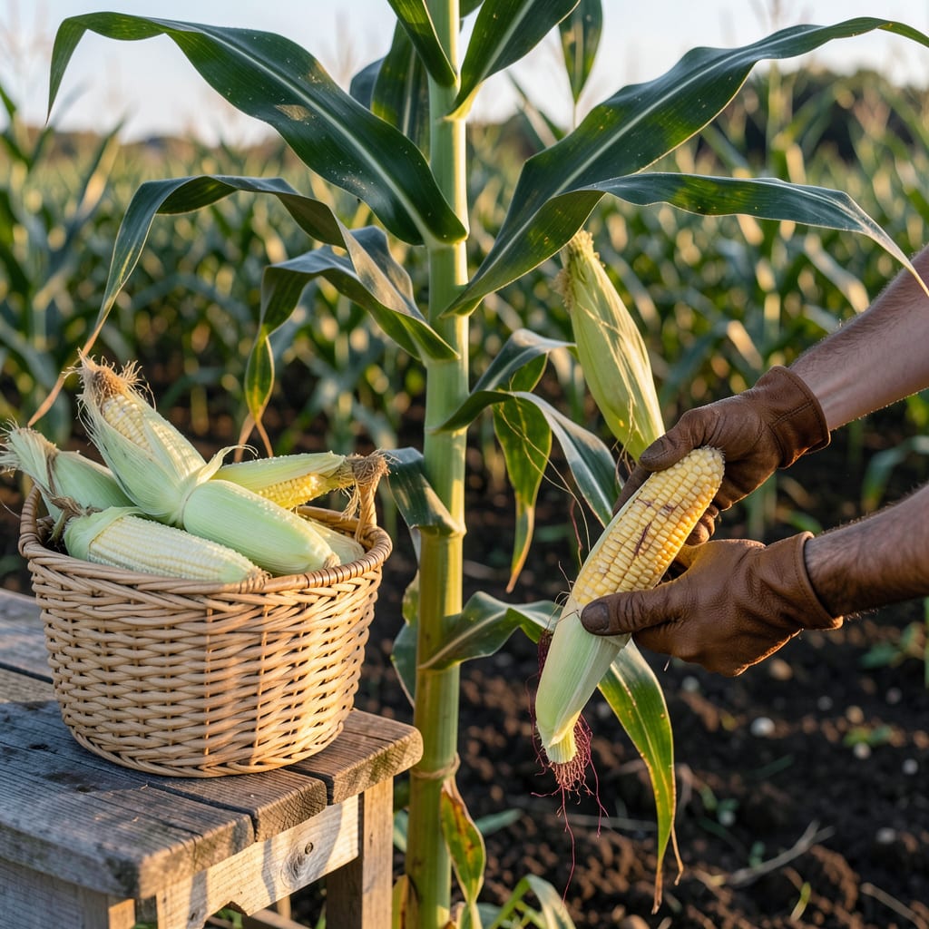 Visual representation of when to pick corn on the cob