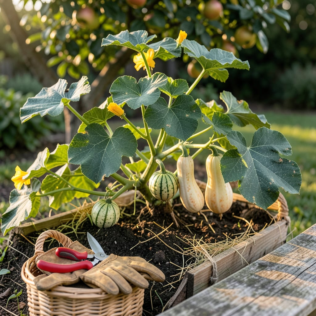 when to pick delicata squash example with annotations