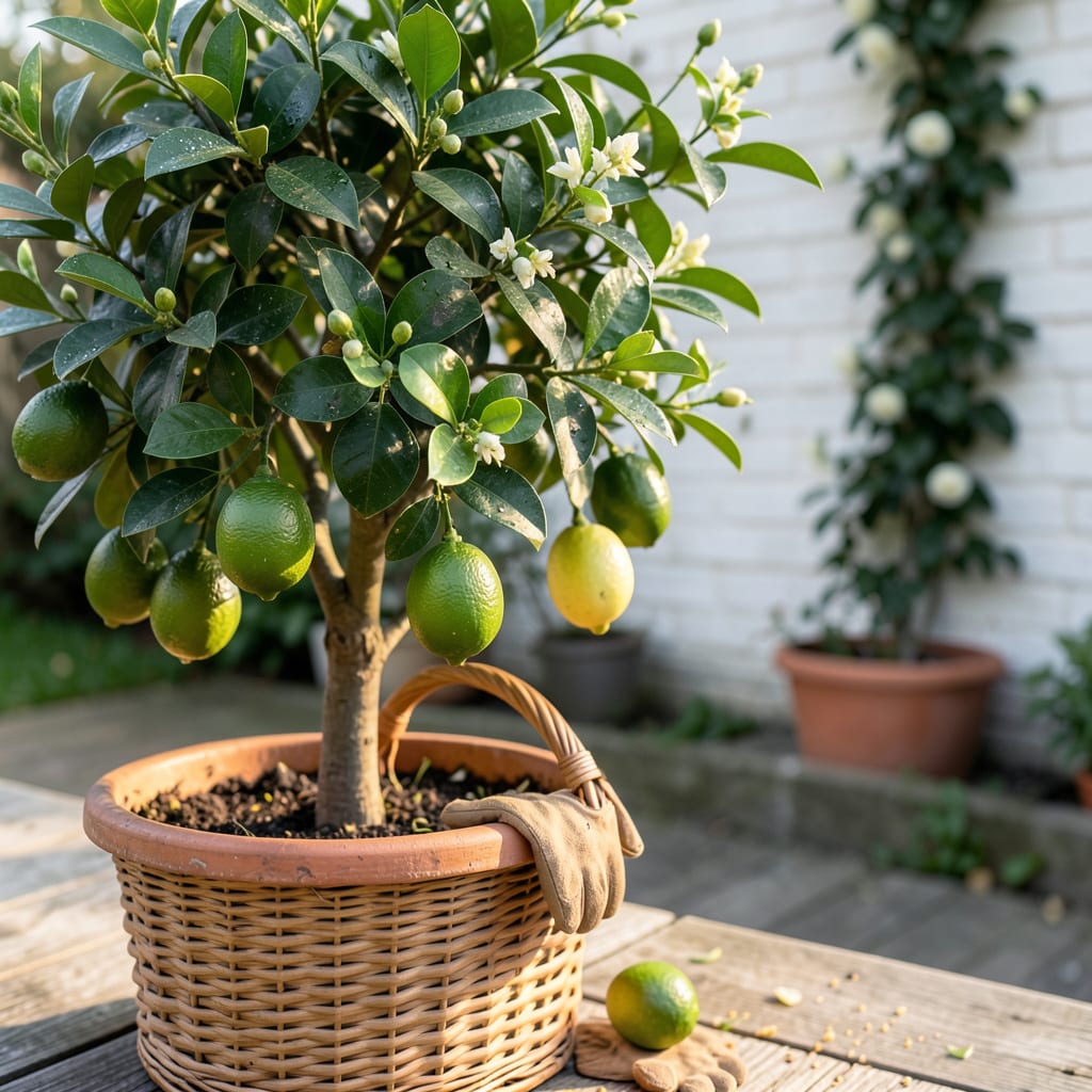 when to pick limes from potted tree illustration with key details