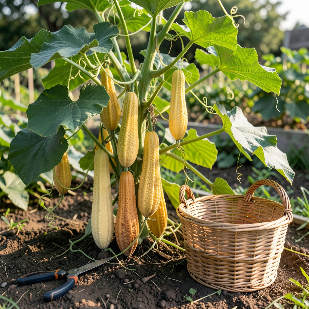 When to Pick Loofah Gourds: Lightweight and Yellow Indicators detailed visual guide