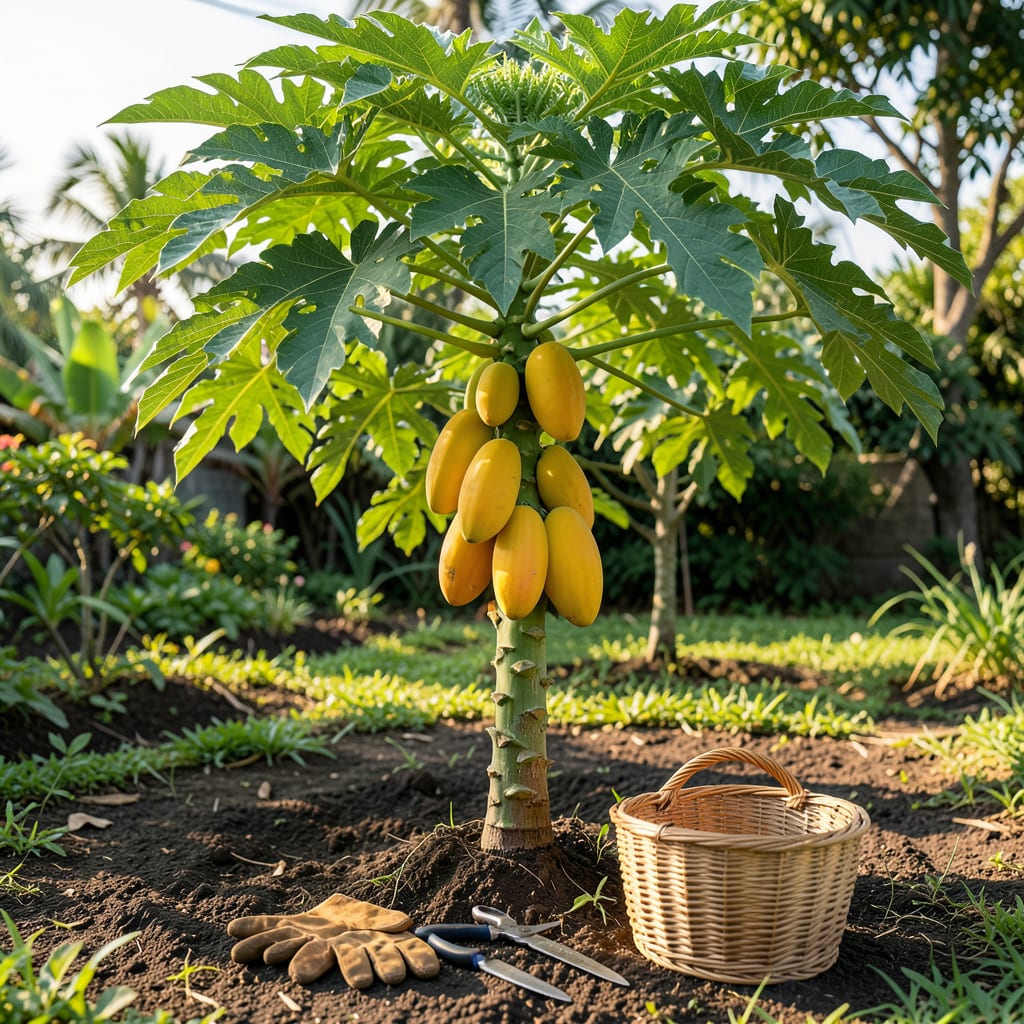 when to pick papaya from tree example with annotations