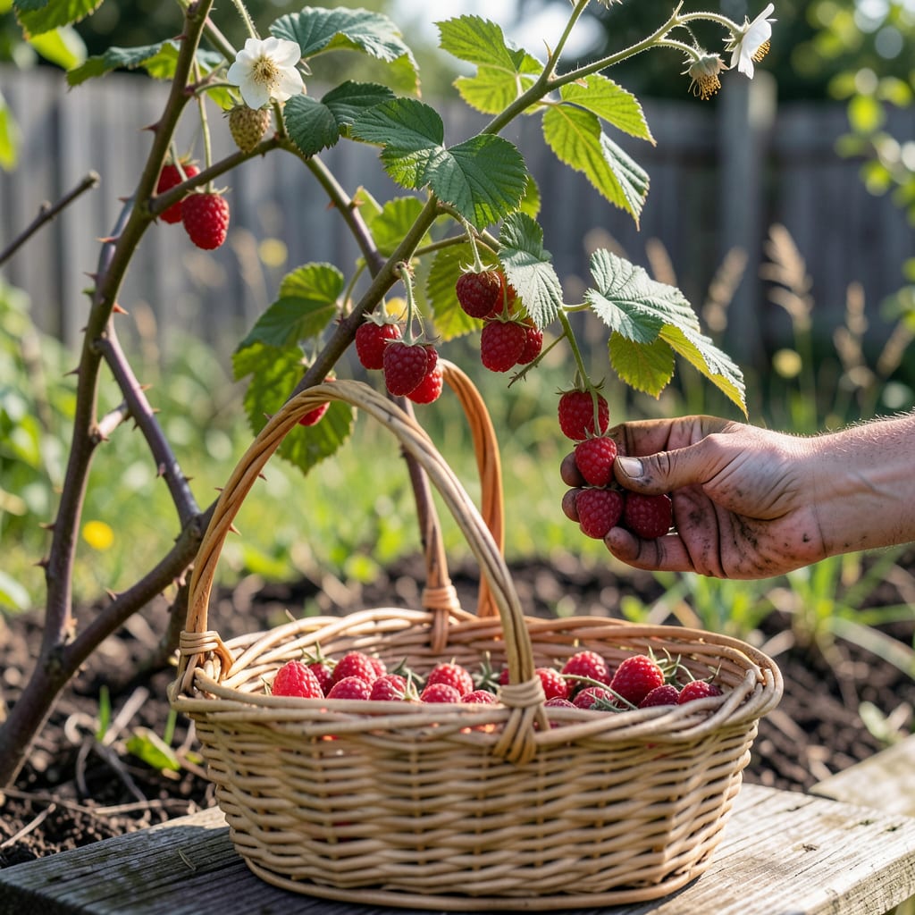 When to Pick Raspberries: Perfect Timing for Juicy Harvests example with annotations