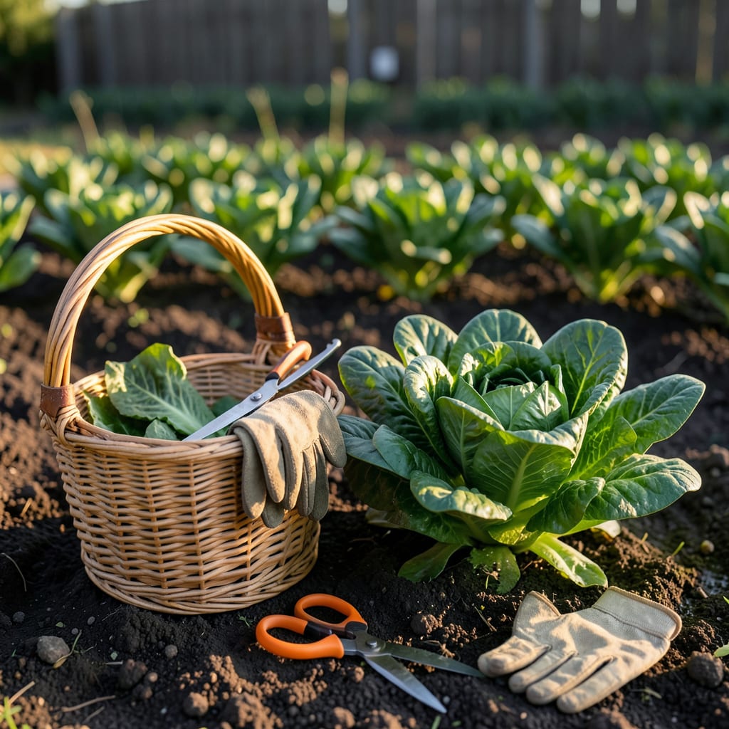 When to Pick Romaine Lettuce: Perfect Timing for Crisp Harvests example with annotations