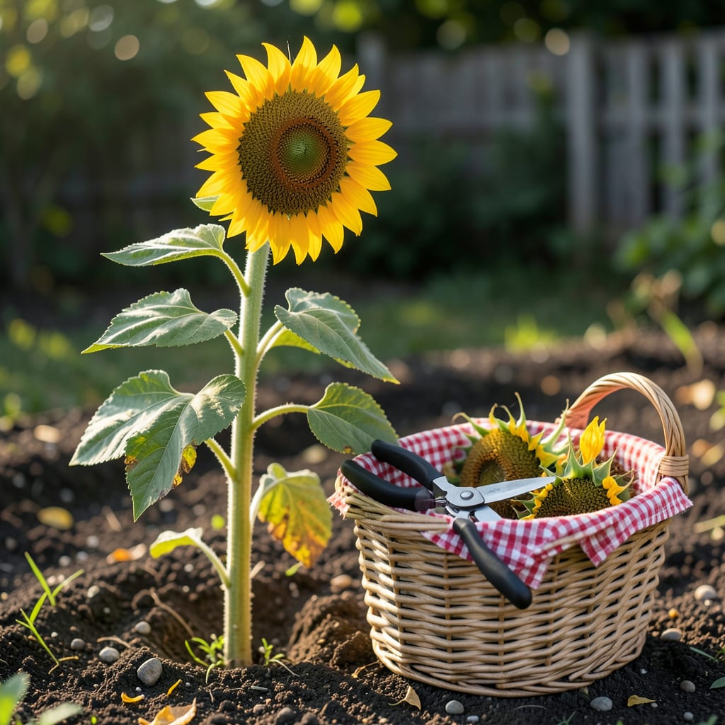 when to pick sunflowers example with annotations