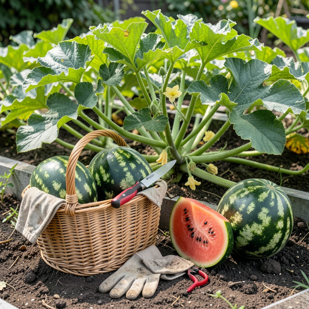 when to pick watermelon illustration with key details
