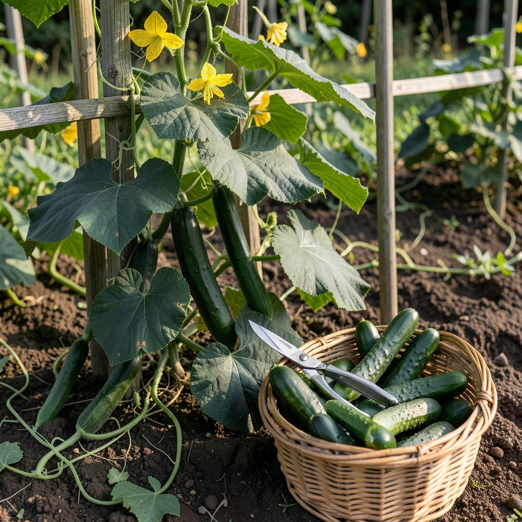 Visual representation of When to Pick Your Cucumbers: Stem Slip and Rind Clues for Sweetest Harvest