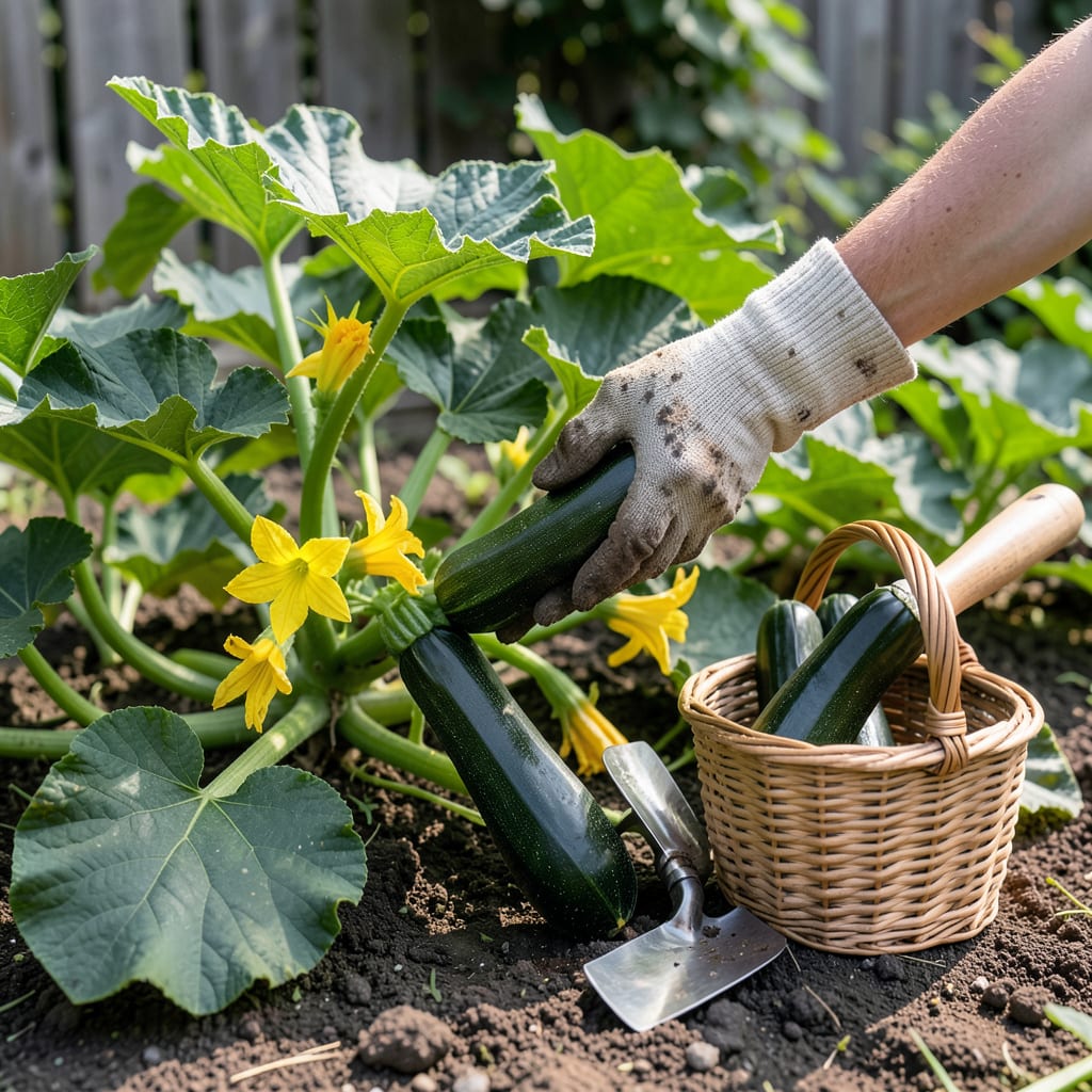 When to Pick Zucchini Squash: Perfect Harvest Timing for Gardeners example with annotations