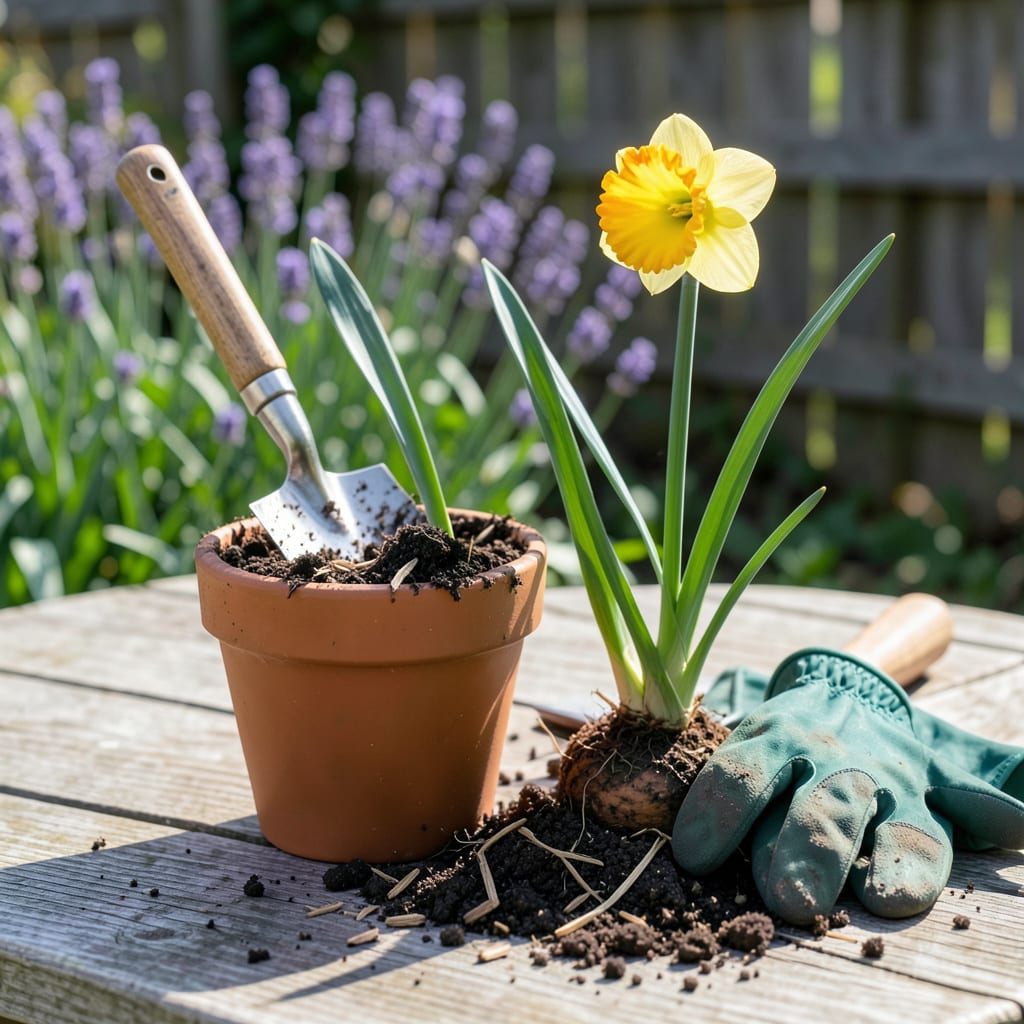 When to Plant Daffodil Bulbs in Pots: Ideal Months for Container Success example with annotations