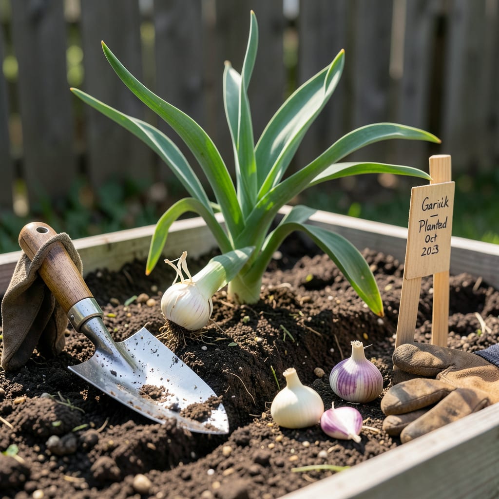 When to Plant Garlic in Iowa: Fall Timing for Bigger Bulbs example with annotations