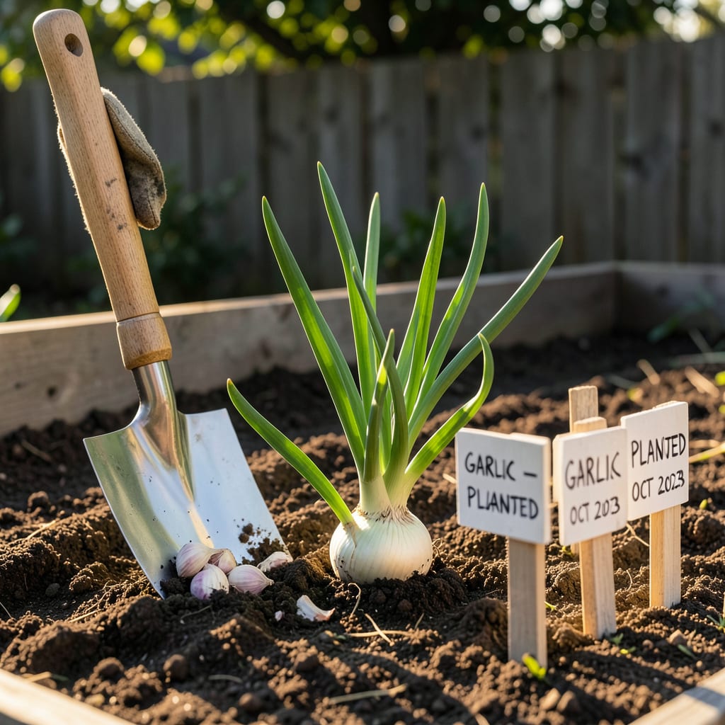 When to Plant Garlic in Massachusetts: Fall Timing for Best Results example with annotations