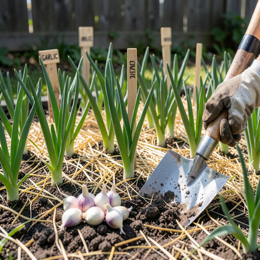 Visual representation of when to plant garlic in zone 6a
