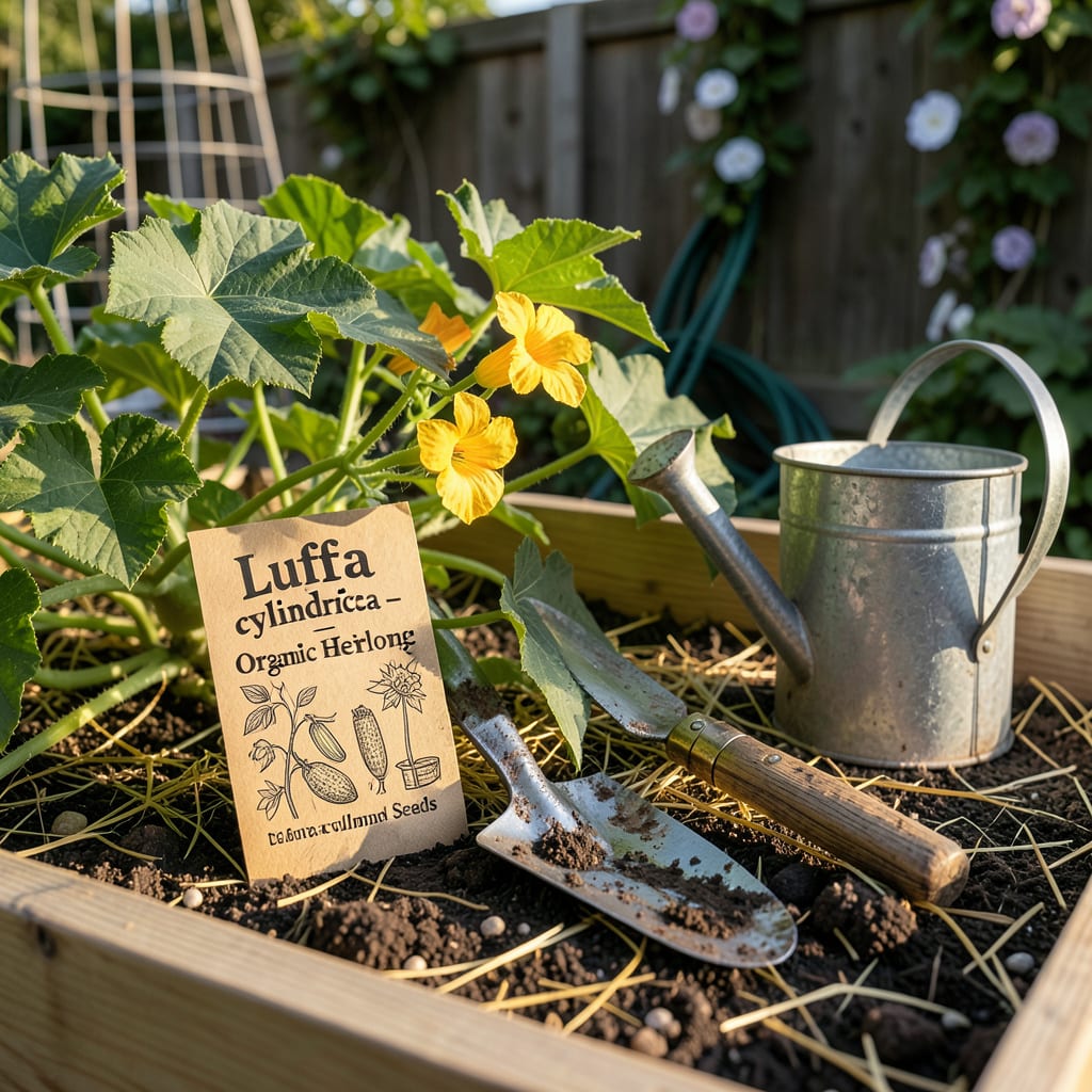 Visual representation of when to plant luffa seeds in zone 9