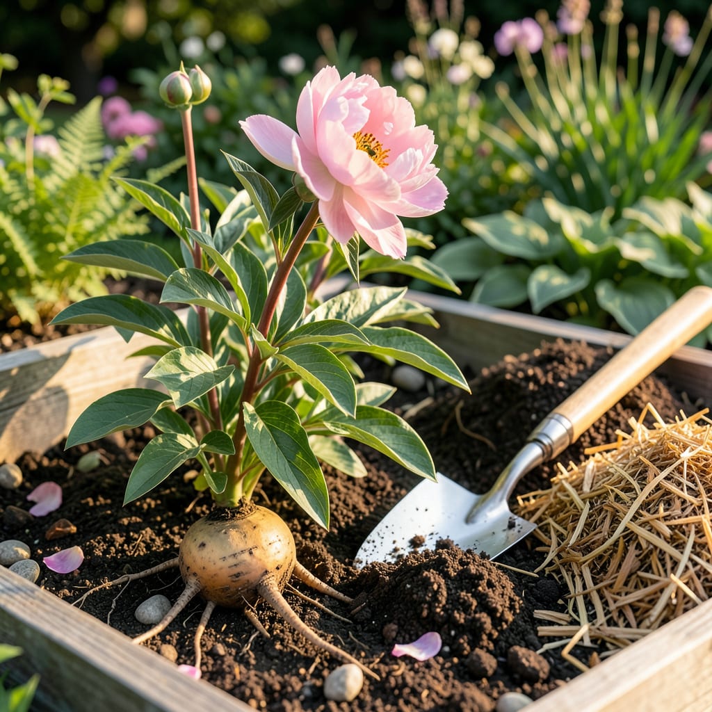 Visual representation of when to plant peonies in oregon