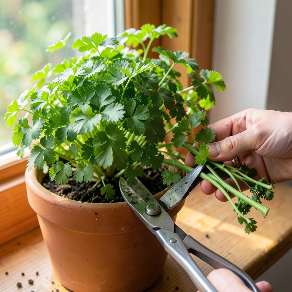 Where to Cut Parsley When Harvesting: Proper Stem Techniques for Healthy Growth illustration with key details