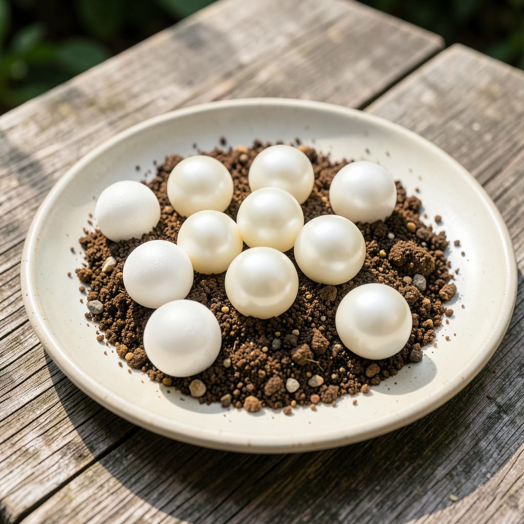 Visual representation of White Balls In Soil: Identification And Removal Guide