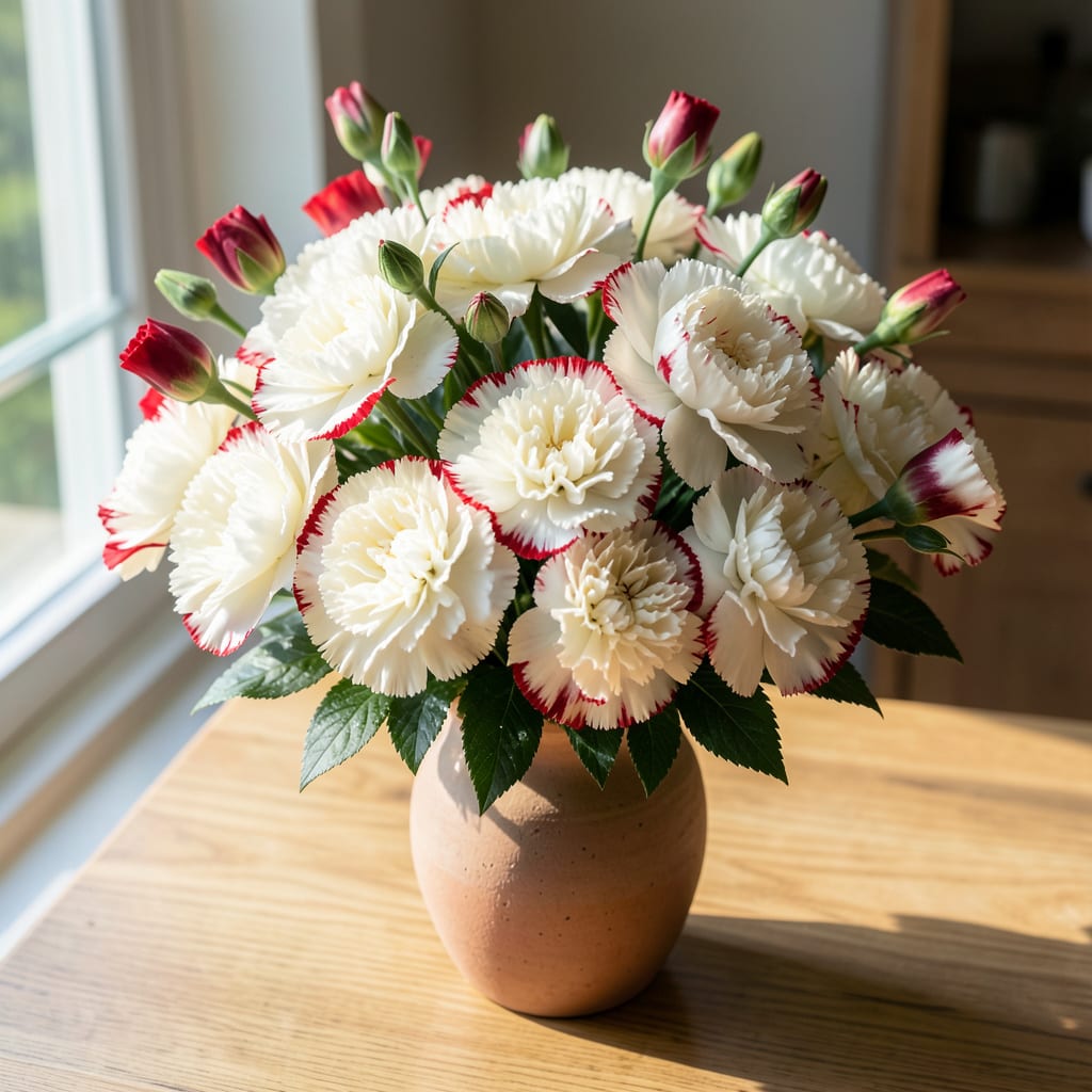 White Carnations With Red Tips: Growing Guide for Striking Bicolor Blooms detailed visual guide