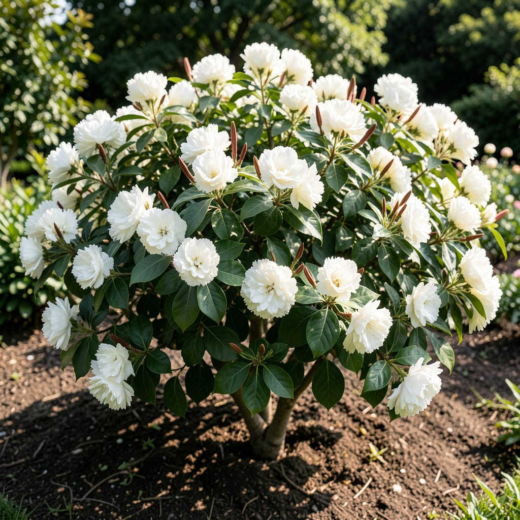 White Crape Myrtle Bush: Year Round Elegance With Summer Blooms illustration with key details