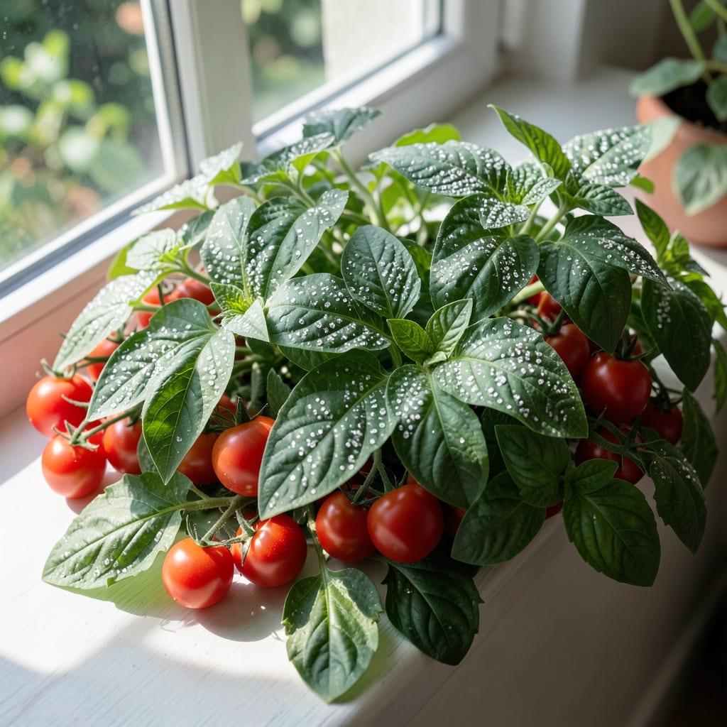 White Dots on Tomato Leaves: Powdery Mildew Identification and Fix example with annotations