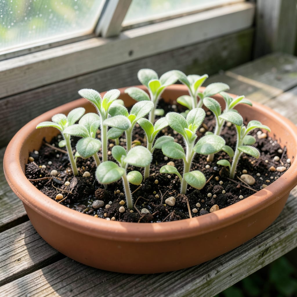 White Fuzz on Seedlings: Early Detection and Prevention Methods example with annotations