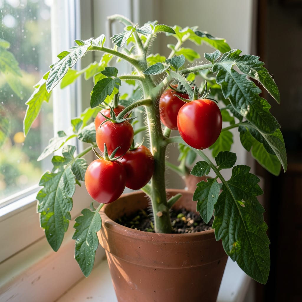 Complete White Fuzz on Tomato Stem: Mold or Mealybug Infestation Signs overview image