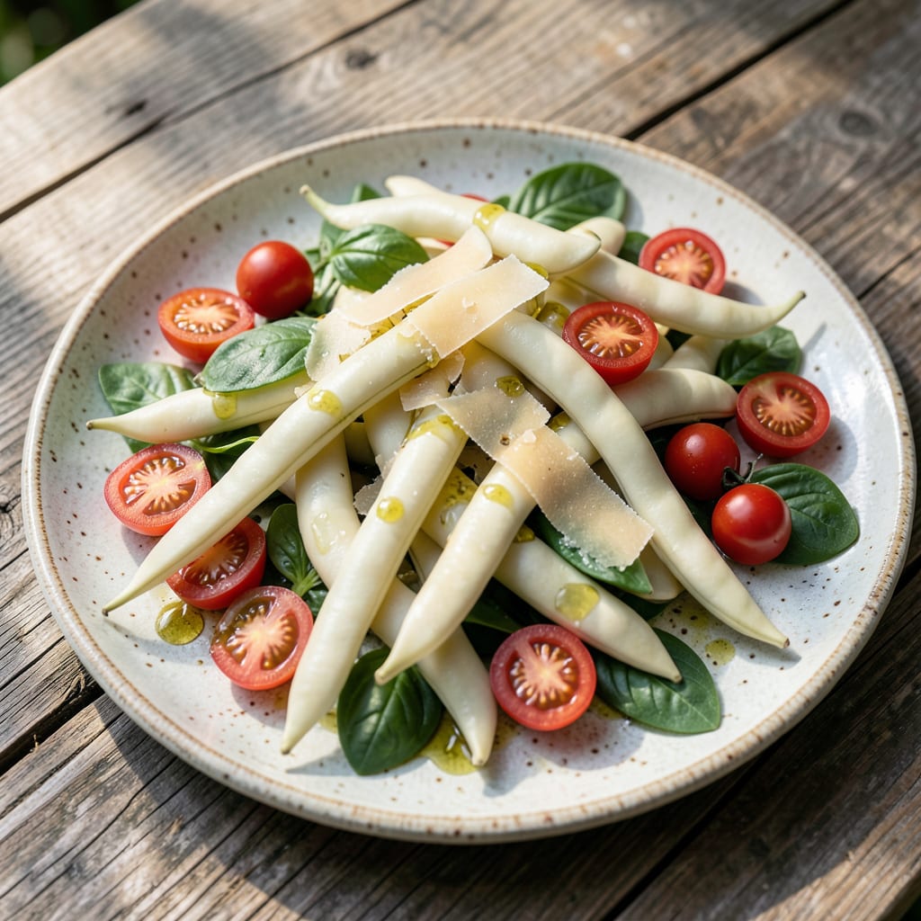 white half runner pole beans example with annotations