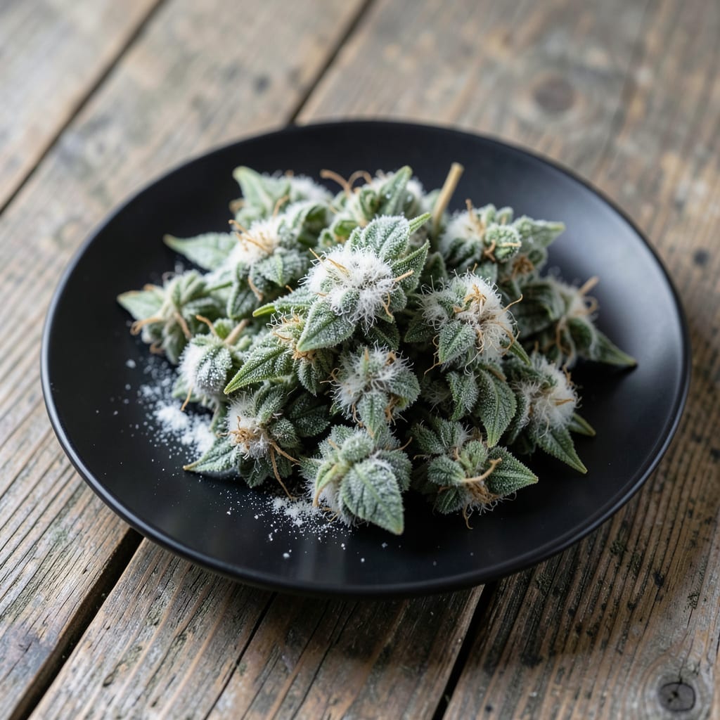 White Mold On Weed: Early Detection And Organic Removal Methods example with annotations