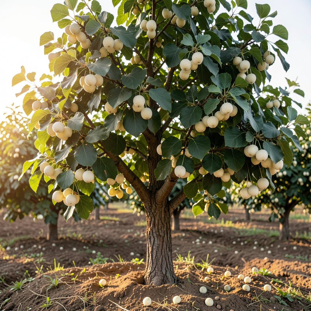 white pakistan mulberry tree example with annotations