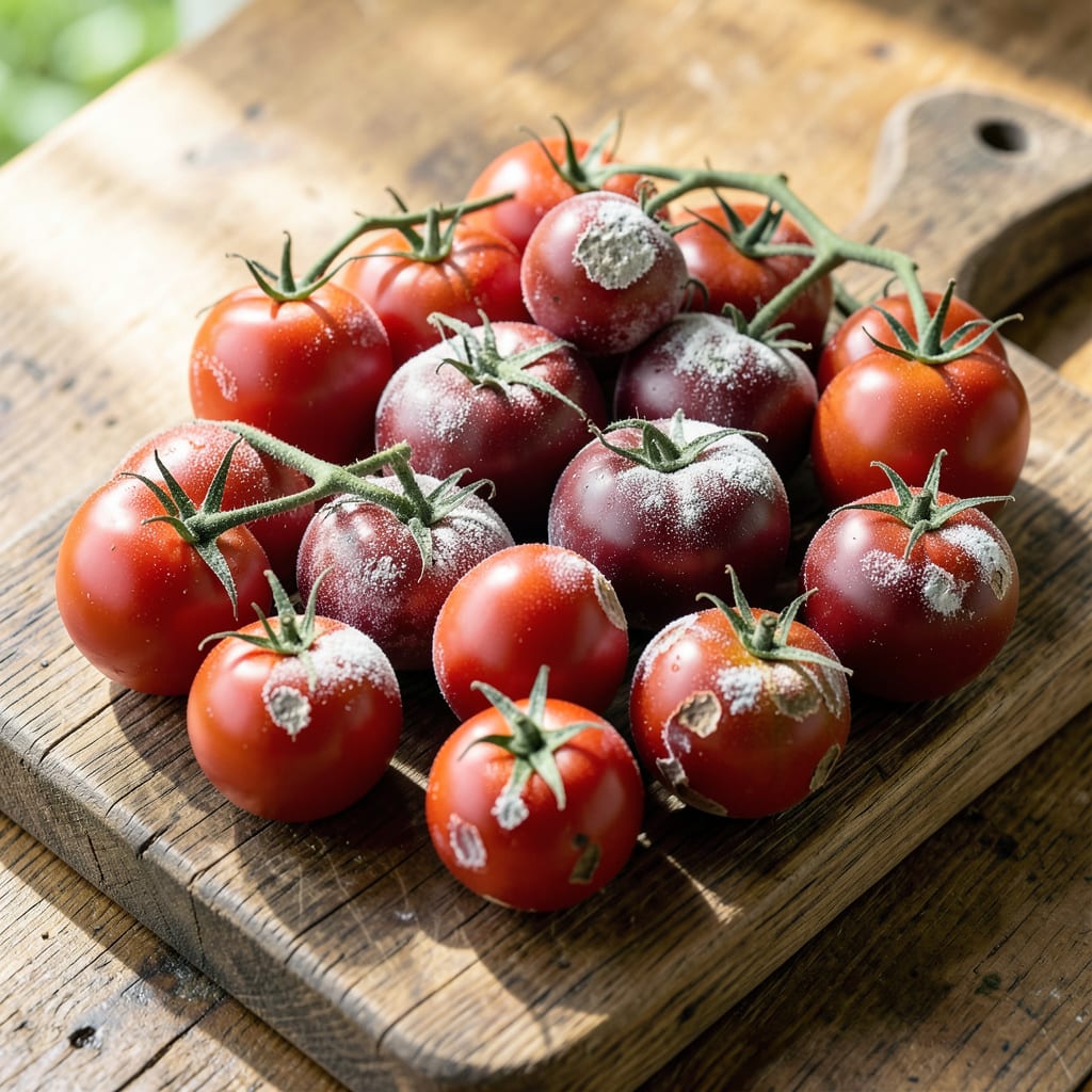 Comprehensive white patches on tomatoes visual reference