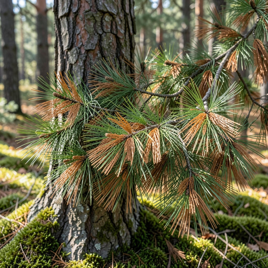 Visual representation of White Pine Needles Turning Brown: Needle Discoloration Causes and Solutions