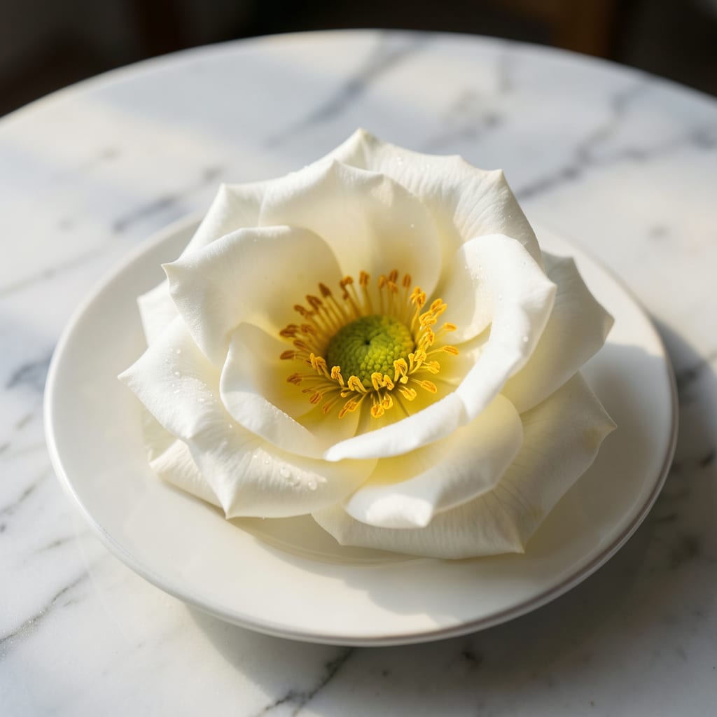 White Rose Yellow Center: Elegant Bicolor Blossoms for Garden Charm example with annotations