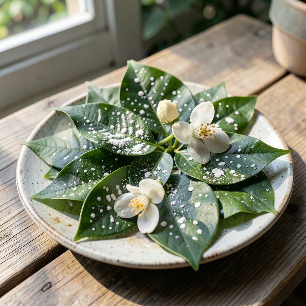 White Spots On Jasmine Leaves: Fungal Infections And Organic Fixes illustration with key details