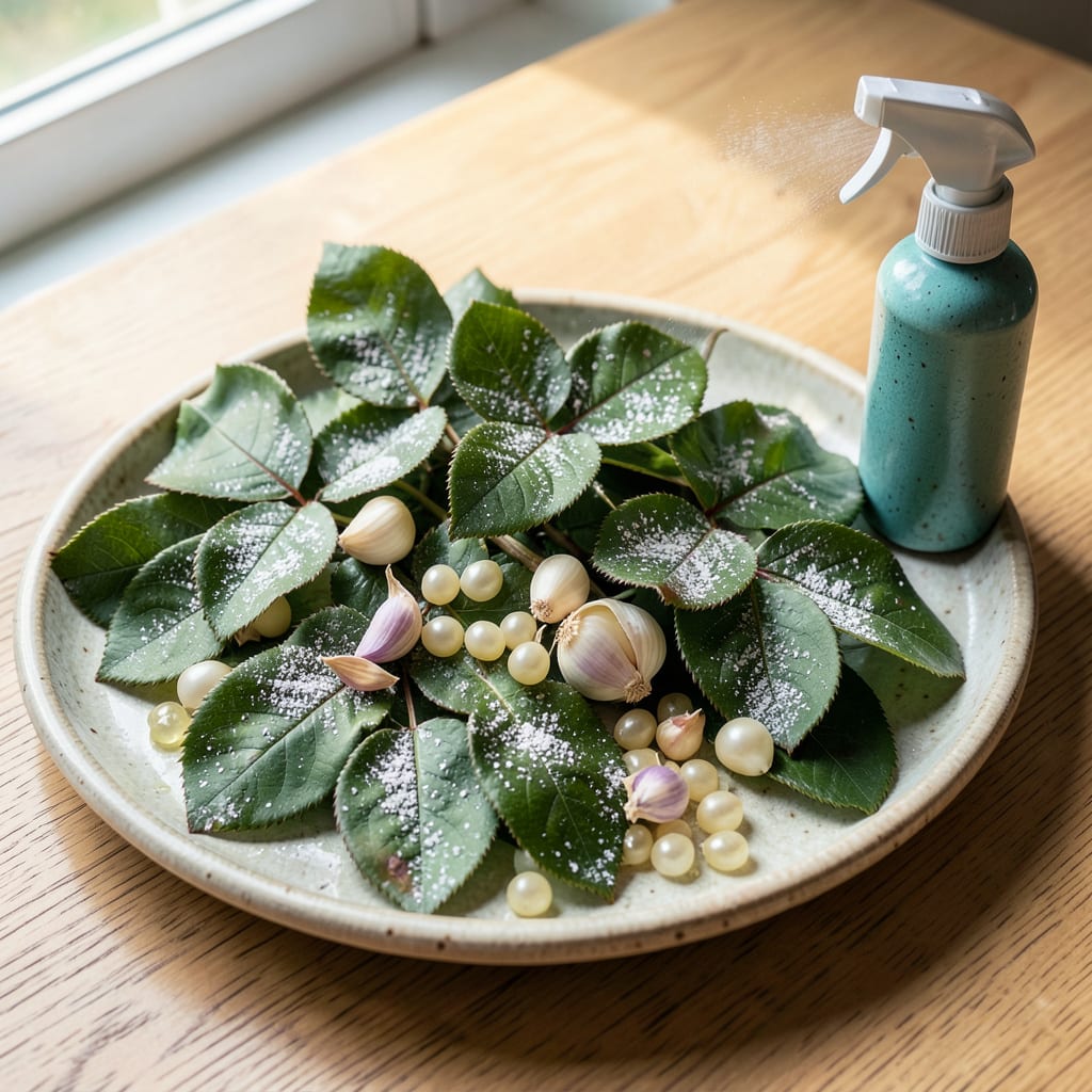 Complete White Spots On Rose Leaves Treatment: Neem Oil Solution for Clear Foliage overview image