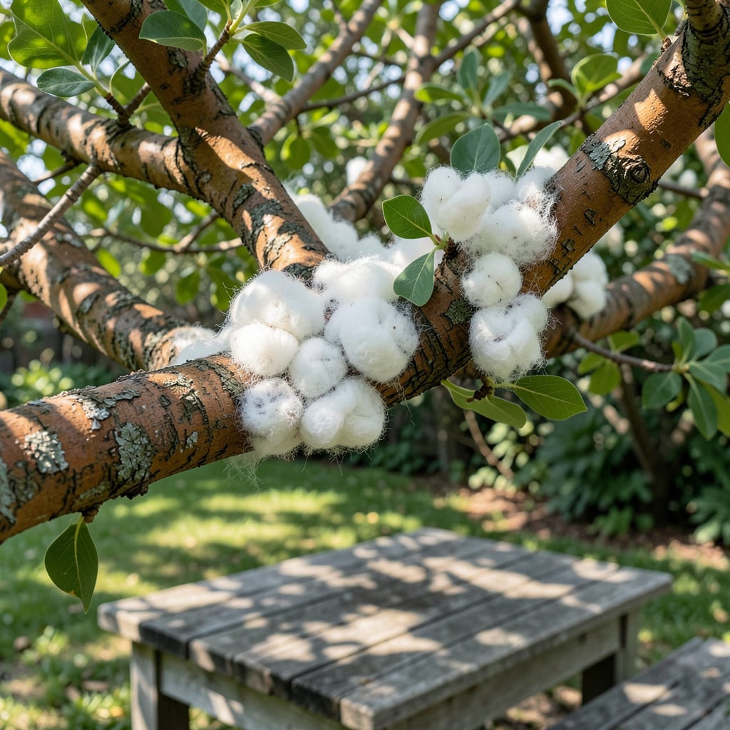 White Stuff on Crepe Myrtle: Fungal Growth and Treatment Solutions example with annotations
